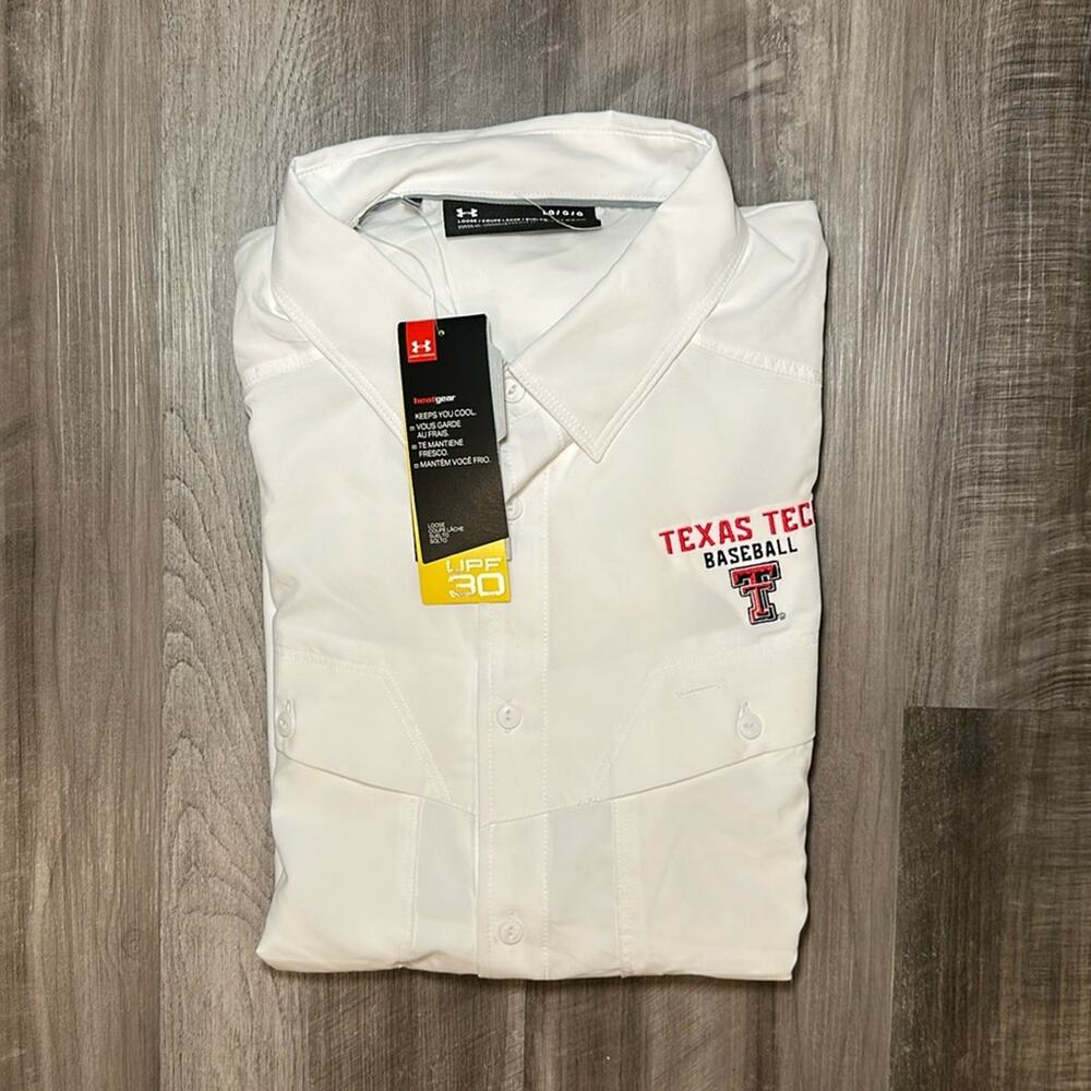 Texas Tech Red Raiders Baseball Under Armour Tide Chaser Short Sleeve Button - L
